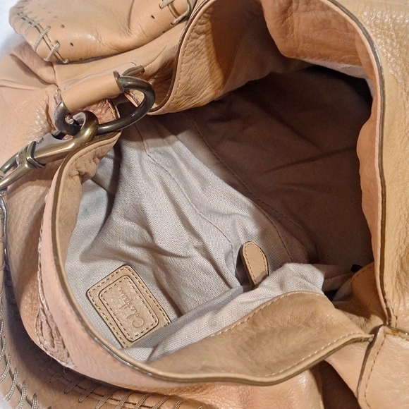 COLE HAAN Tan pebbled leather Boho Bag - Picture 2 of 11